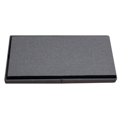 Kora Split-Lid Folding Linen Storage Box Seat Ottoman - Grey - Image 3