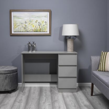 Stora Modern Dressing Table - Matt Grey - Image 3