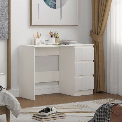Stora Modern Dressing Table - White Gloss Drawer Fronts - Image 3