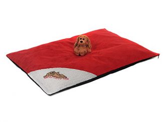 Winterberry Dog Bed Lounge in Red Suedette Faux Sherpa Wool
