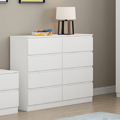 Carlton Modern 8 Drawer Chest - Matt White - Image 2