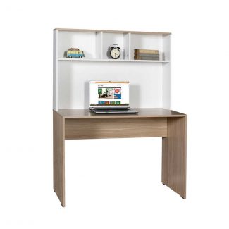 Stude Desk with Shelf Unit Oak & White