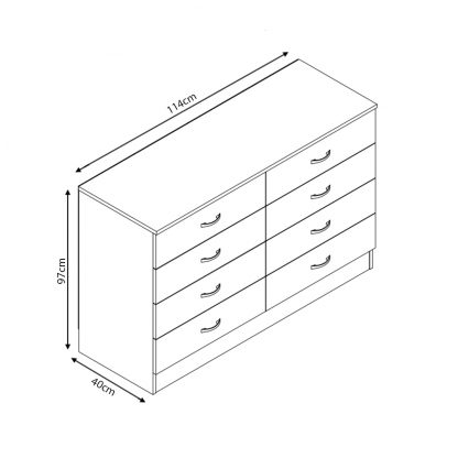 Chilton Modern 8 Drawer Chest of Drawers - Grey Gloss - Image 4