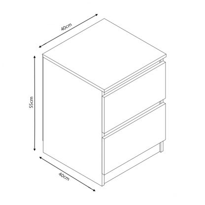 Carlton Modern Bedside Cabinet - White Gloss Drawer Fronts - Image 7