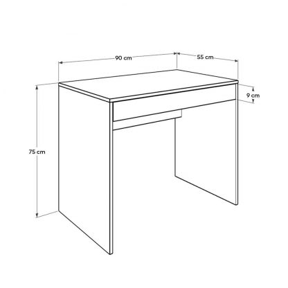 Adore 1 Full-Width Drawer Study Desk - Matt White - Image 6
