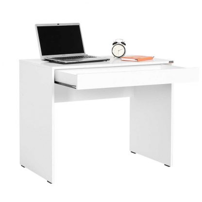 Adore 1 Full-Width Drawer Study Desk - Matt White - Image 4