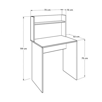 Compact Home Office Desk with Shelves - Image 3