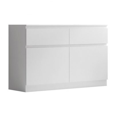 Stora Modern 2 Door 2 Drawer Sideboard - Matt White - Image 2