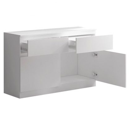 Stora Modern 2 Door 2 Drawer Sideboard - Matt White - Image 3