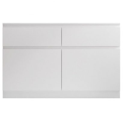 Stora Modern 2 Door 2 Drawer Sideboard - Matt White - Image 4