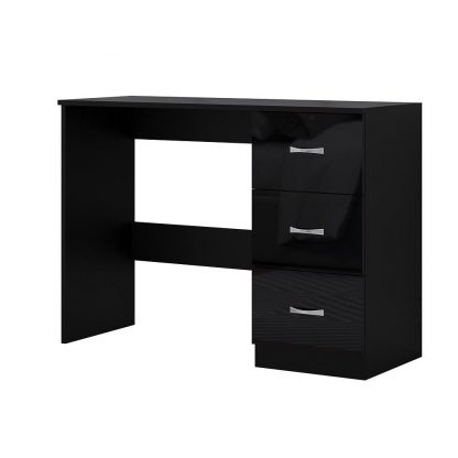 Chilton Modern 3 Drawer Dressing Table - Black - Image 2