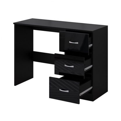 Chilton Modern 3 Drawer Dressing Table - Black - Image 3