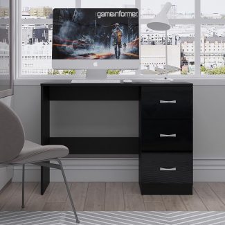 Chilton Modern 3 Drawer Dressing Table - Black