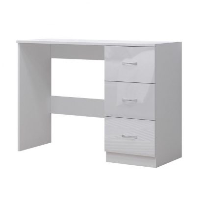 Chilton Modern White 3 Drawer Dressing Table / Study Desk - Image 2