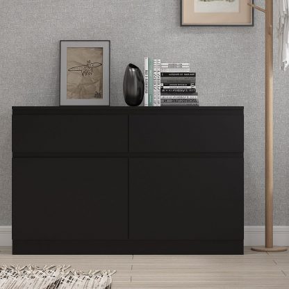 Stora Modern 2 Door 2 Drawer Sideboard - Matt Black - Image 5