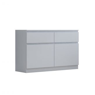 Stora Modern 2 Door 2 Drawer Sideboard - Matt Grey