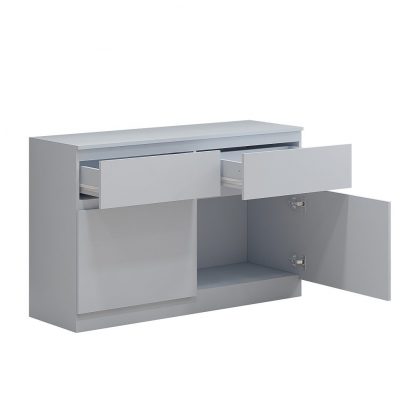Stora Modern 2 Door 2 Drawer Sideboard - Matt Grey - Image 3