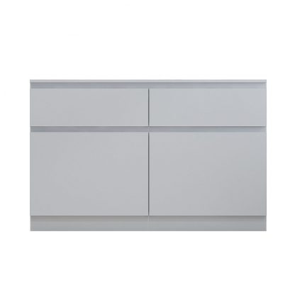 Stora Modern 2 Door 2 Drawer Sideboard - Matt Grey - Image 2