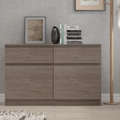Stora Modern 2 Door 2 Drawer Sideboard - Rustic Oak - Image 5