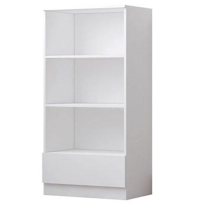 Stora Matt White Bookcase 3 Open Bookshelf 120cm tall - Image 4