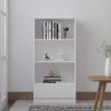 Stora Matt White Bookcase 3 Open Bookshelf 120cm tall