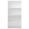 Stora Matt White Bookcase 3 Open Bookshelf 120cm tall - Image 2