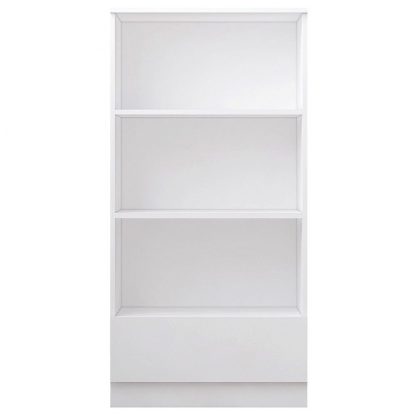 Stora Matt White Bookcase 3 Open Bookshelf 120cm tall - Image 2