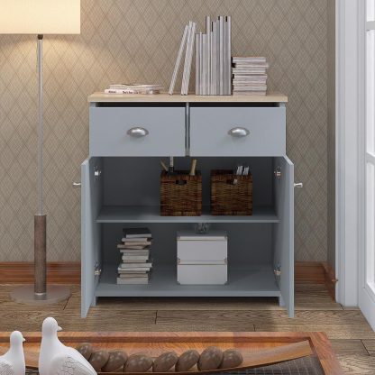 Westbury Sideboard Cabinet 2 Doors 2 Drawers Matt Grey Finish - Image 6