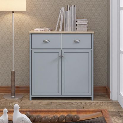 Westbury Sideboard Cabinet 2 Doors 2 Drawers Matt Grey Finish