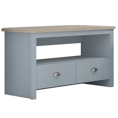 Westbury Grey Matt Corner TV Unit For 48 inch TV Oak Effect - Image 2