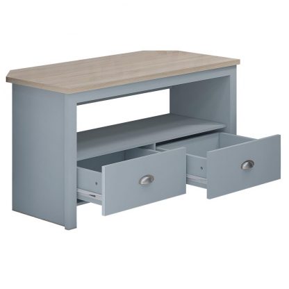 Westbury Grey Matt Corner TV Unit For 48 inch TV Oak Effect - Image 3