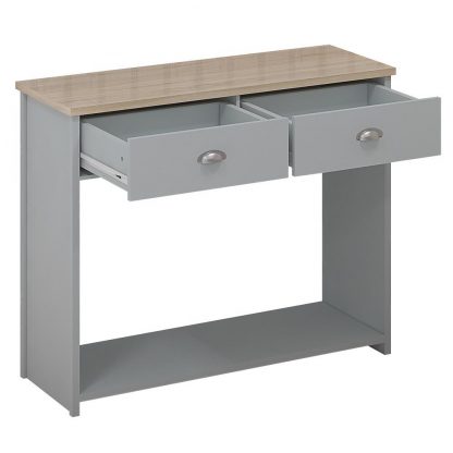 Westbury Matt Grey 2 Drawer Hallway Console Table - Image 3