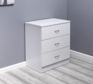 Chilton Modern 3 Drawer Chest - White Gloss
