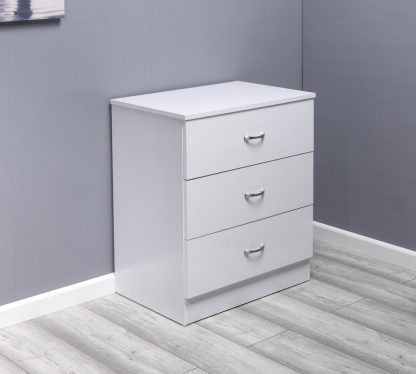 Chilton Modern 3 Drawer Chest - White Gloss