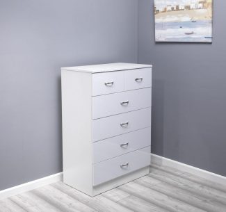 Chilton Modern 6 Drawer Chest - High White Gloss