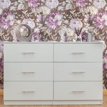 Helston Modern 6 Drawer Chest - Grey Gloss - Image 2