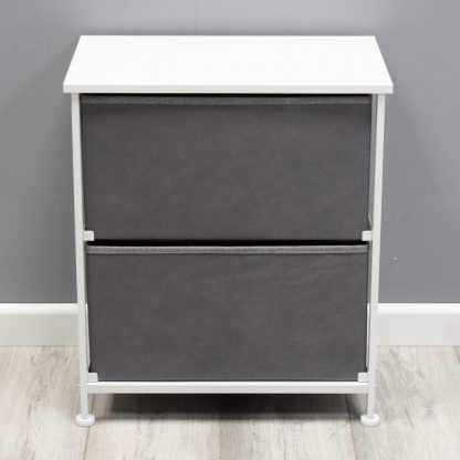 Lotte Modern 2 Tier Cube Storage Unit Grey & White - Image 6