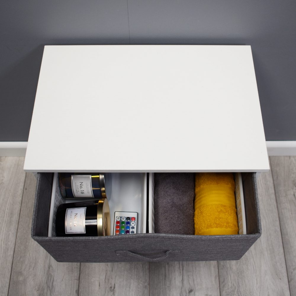 Lotte Modern 2 Tier Cube Storage Unit Grey White