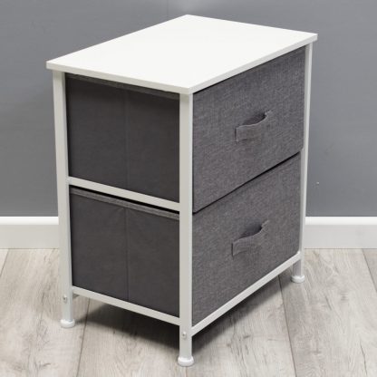Lotte Modern 2 Tier Cube Storage Unit Grey & White - Image 4