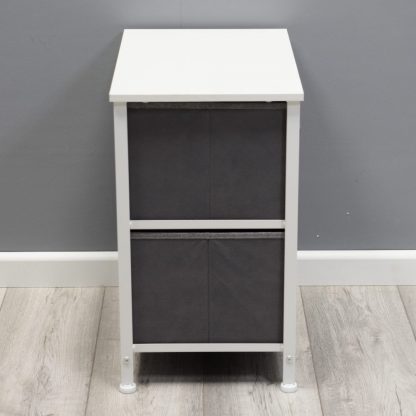 Lotte Modern 2 Tier Cube Storage Unit Grey & White - Image 5