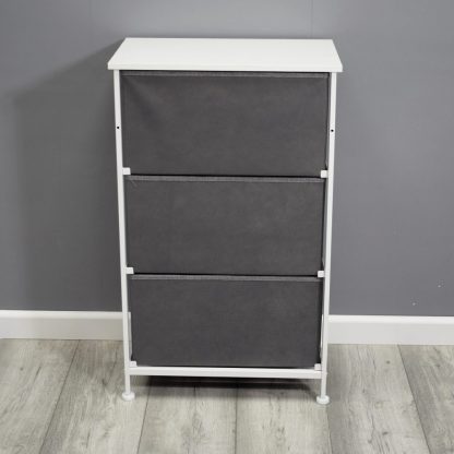 Lotte Modern 3 Tier Storage Unit Grey White - Image 6