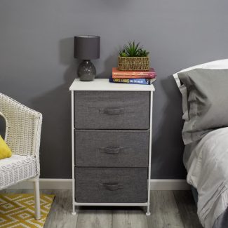 Lotte Modern 3 Tier Storage Unit Grey White