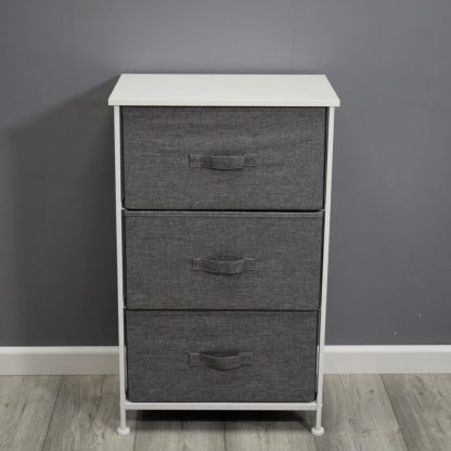 Lotte Modern 3 Tier Storage Unit Grey White - Image 3