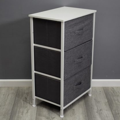 Lotte Modern 3 Tier Storage Unit Grey White - Image 4