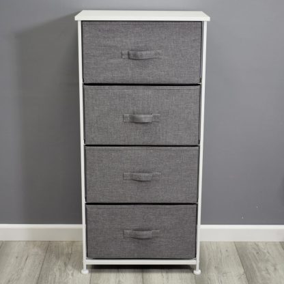 Lotte Modern 4 Tier Storage Cabinet Grey White - Image 3