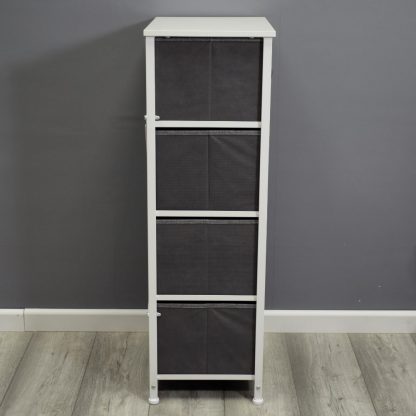 Lotte Modern 4 Tier Storage Cabinet Grey White - Image 5