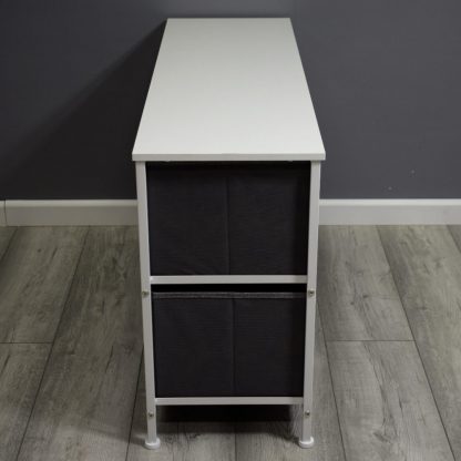 Lotte Modern Linen 5 Drawer Storage Cabinet - Grey & White - Image 5