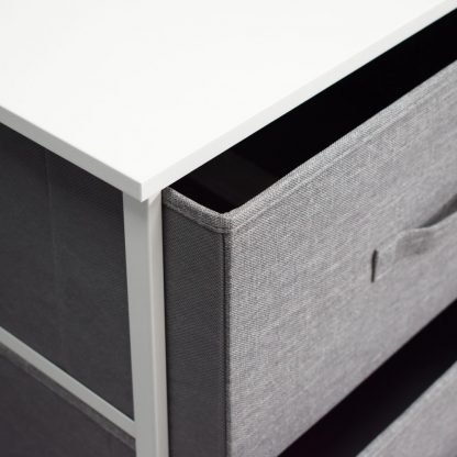 Lotte Modern 3 Tier Storage Unit Grey White - Image 7