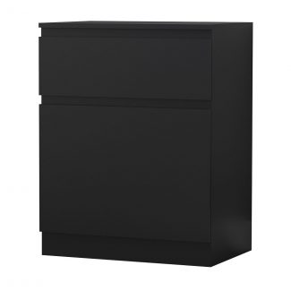Stora Modern 1 Door 1 Drawer Multi-Storage Unit - Matt Black