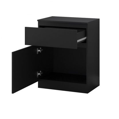 Stora Modern 1 Door 1 Drawer Multi-Storage Unit - Matt Black - Image 3